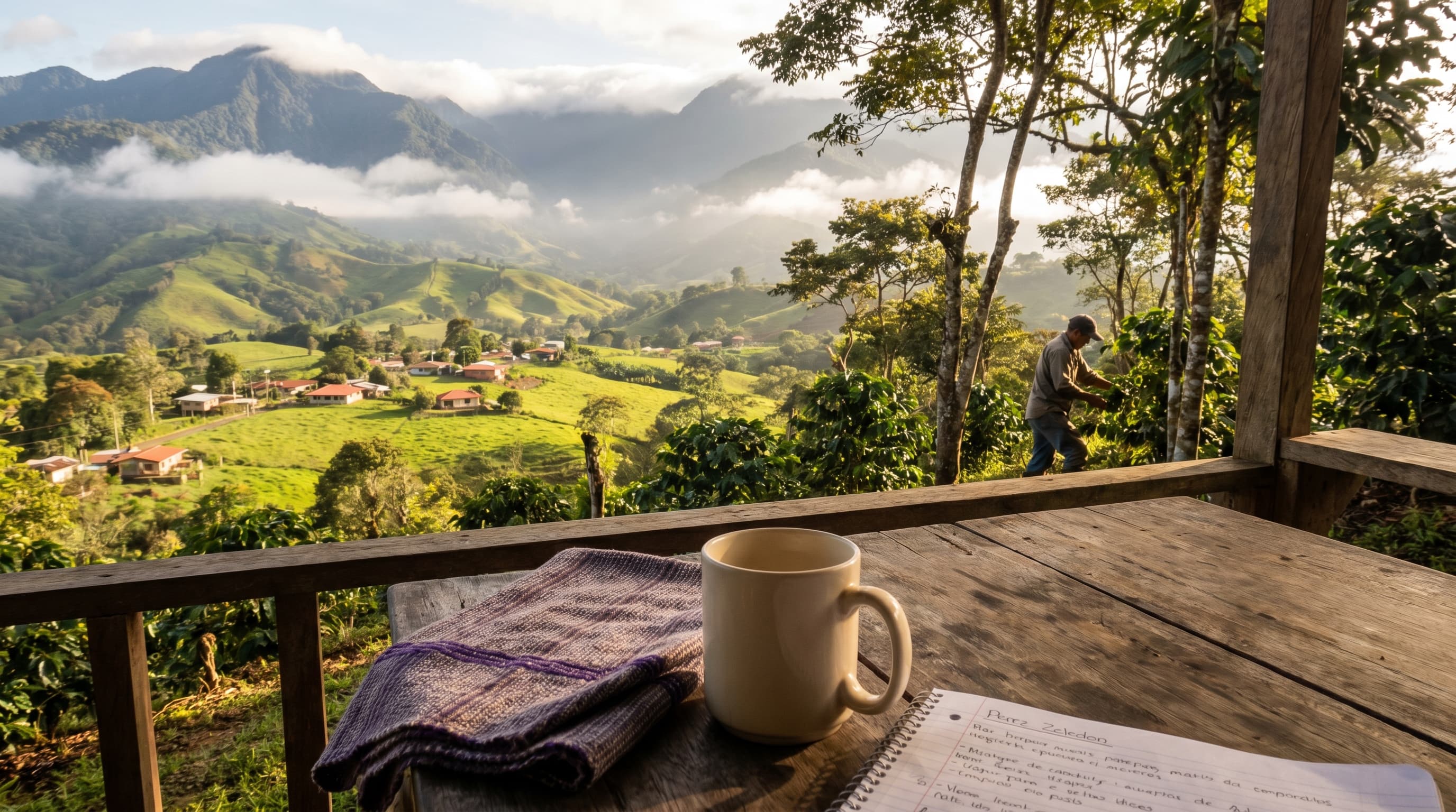 Perez Zeledon Costa Rica mountain valley at mid-morning