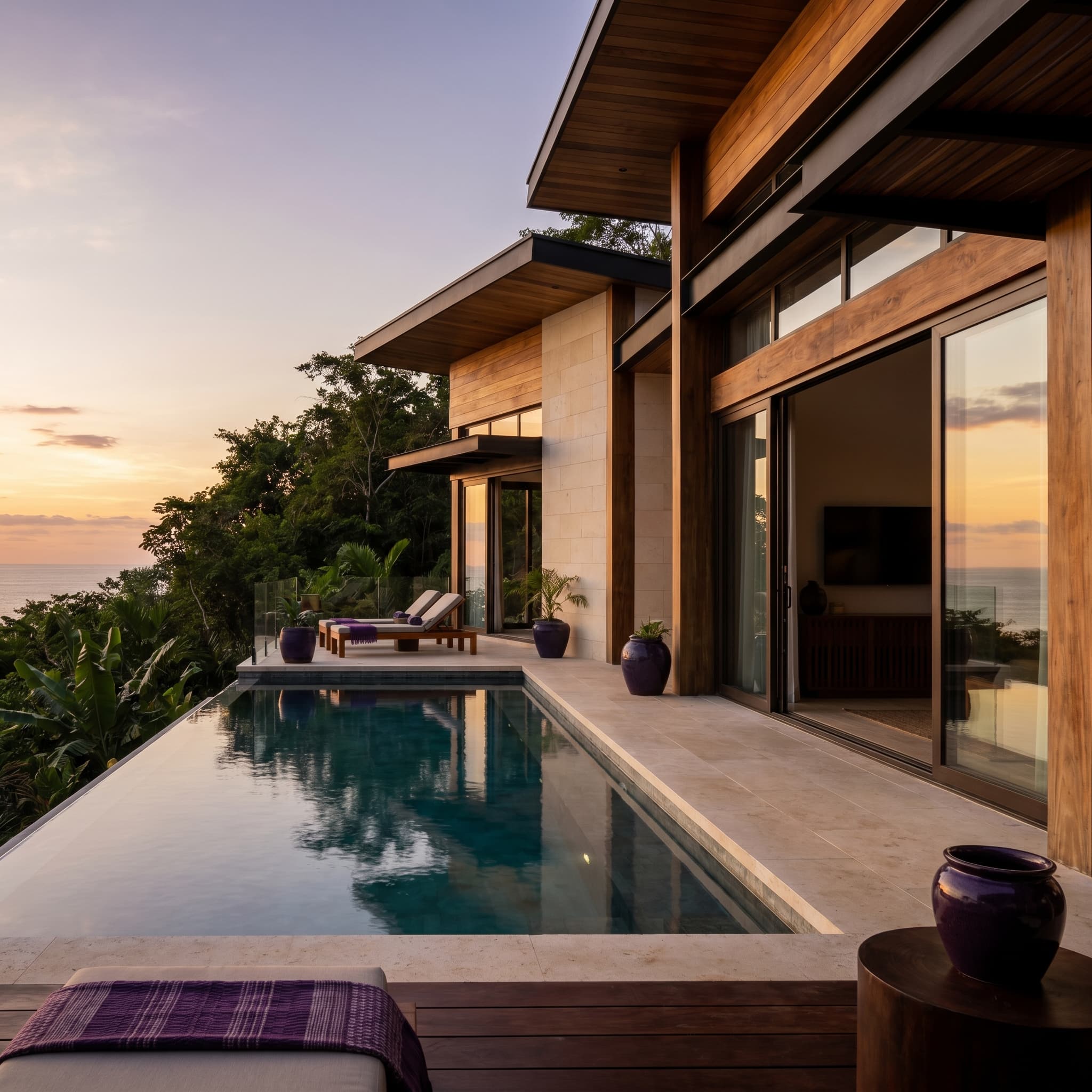 Modern Costa Rica villa with infinity pool overlooking the Pacific